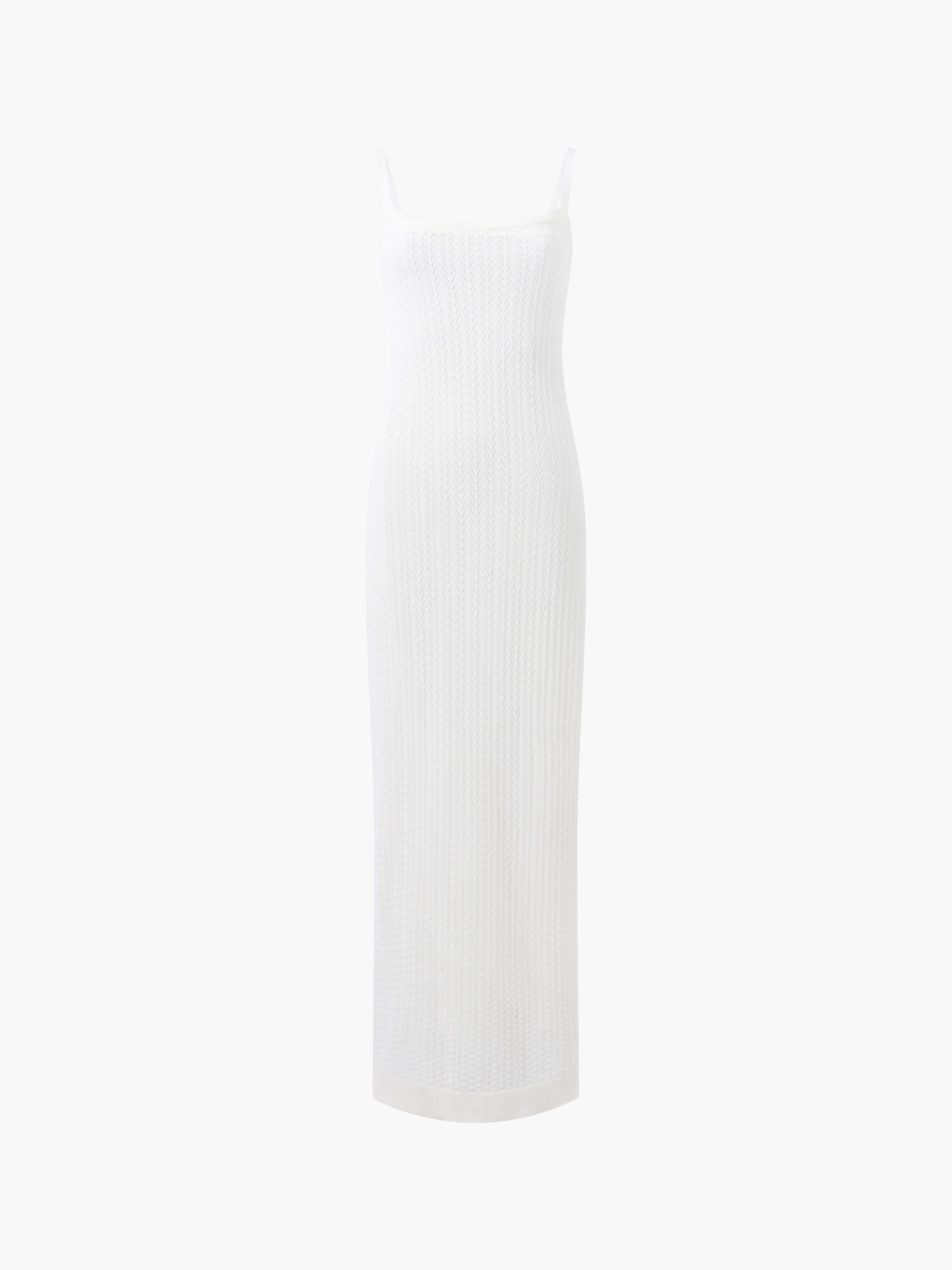 Cotton Blend Pointelle Midi Dress