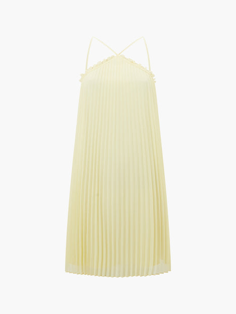 Sunburst Pleated Halterneck Mini Dress