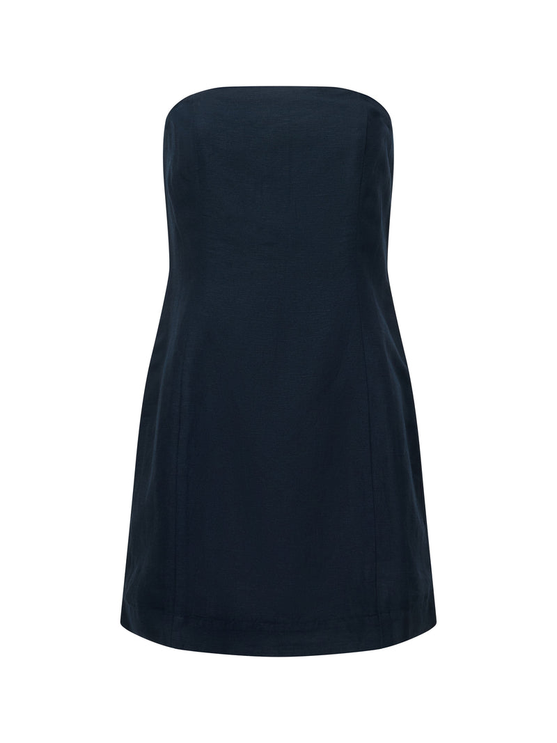 Birdie Linen Strapless Mini Dress