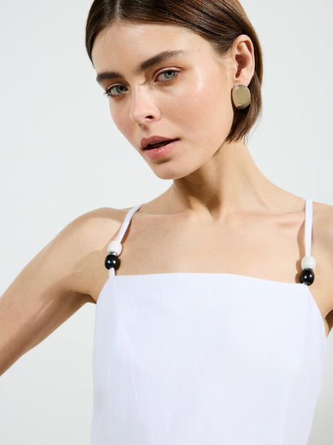 Ariette Linen Scalloped Mini Dress