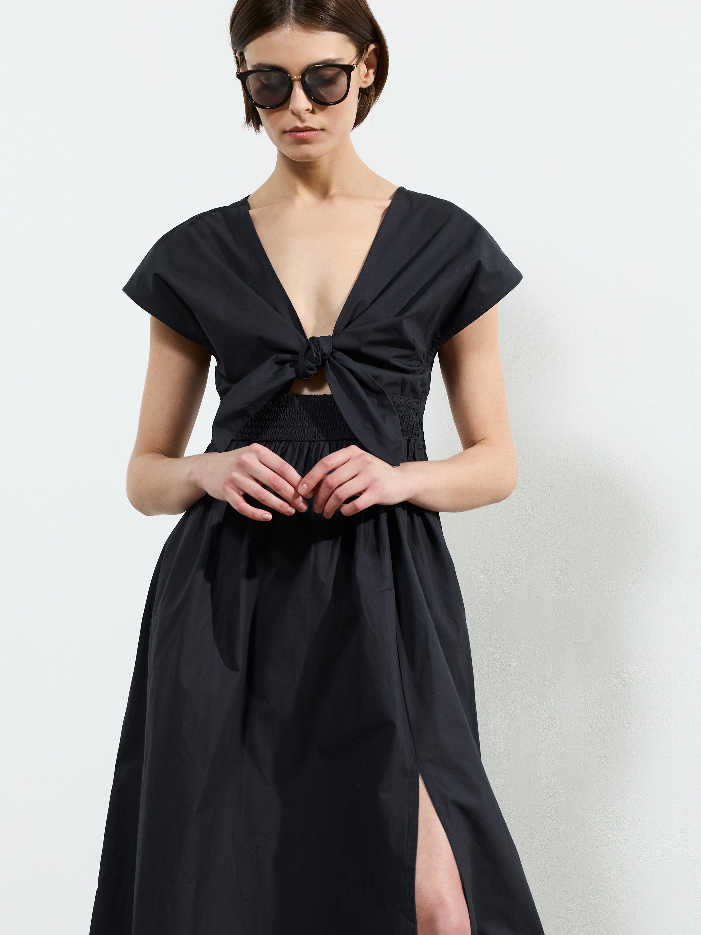 Barletta Poplin Tie Midi Dress