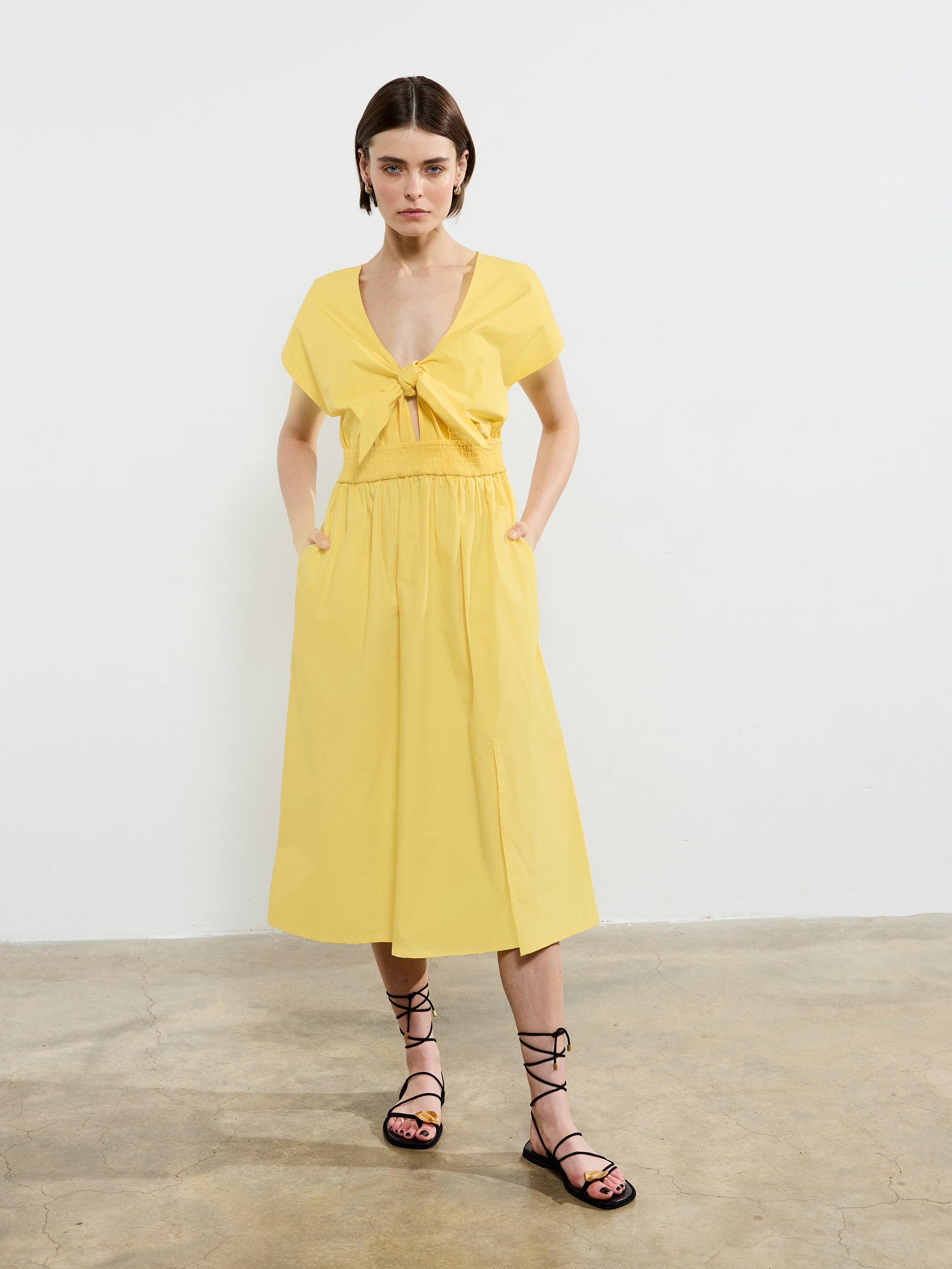 Barletta Poplin Tie Midi Dress