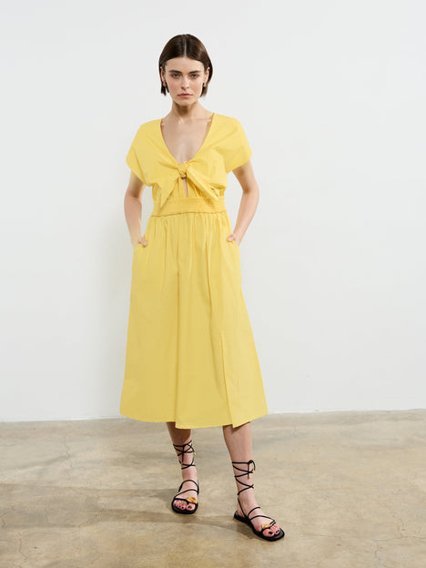 Barletta Poplin Tie Midi Dress