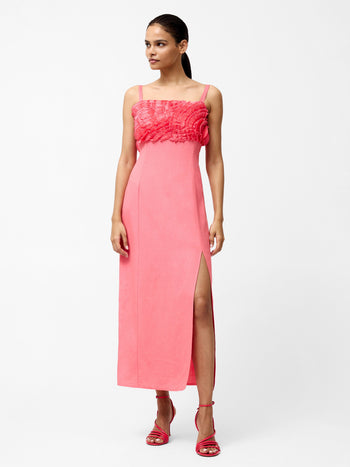 Ariette Ruffled Bust Midi Dress
