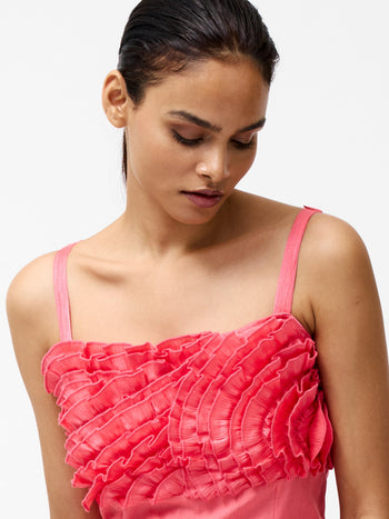 Ariette Ruffled Bust Midi Dress