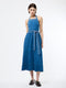 Zaves Chambray Denim Halterneck Midi Dress