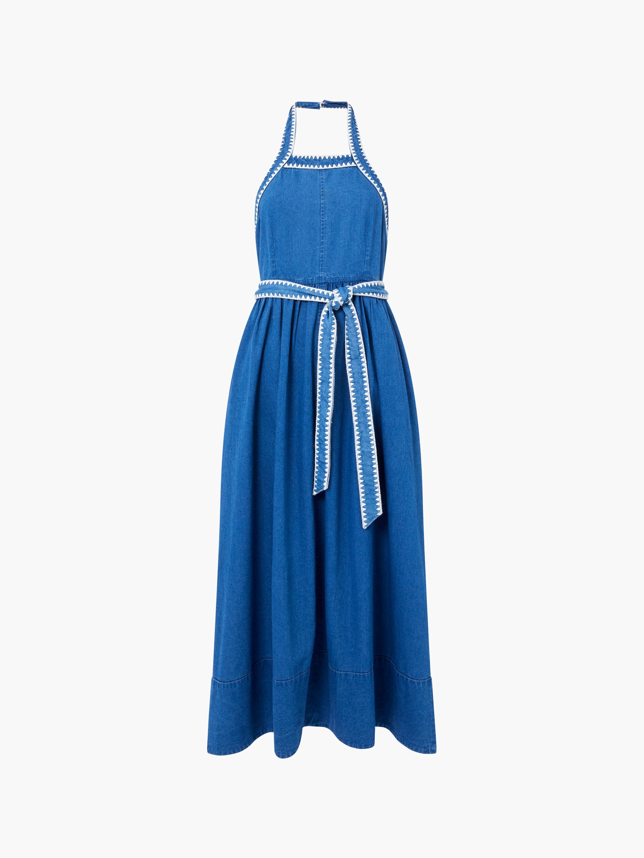 Zaves Chambray Halterneck Midi Dress