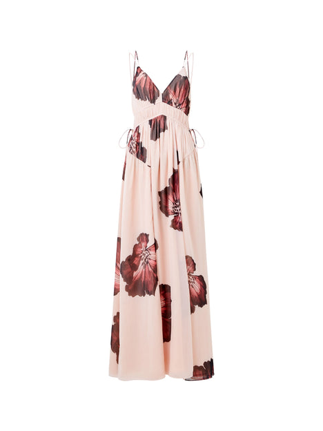 Elyse Hallie Crinkle V Neck Maxi Dress