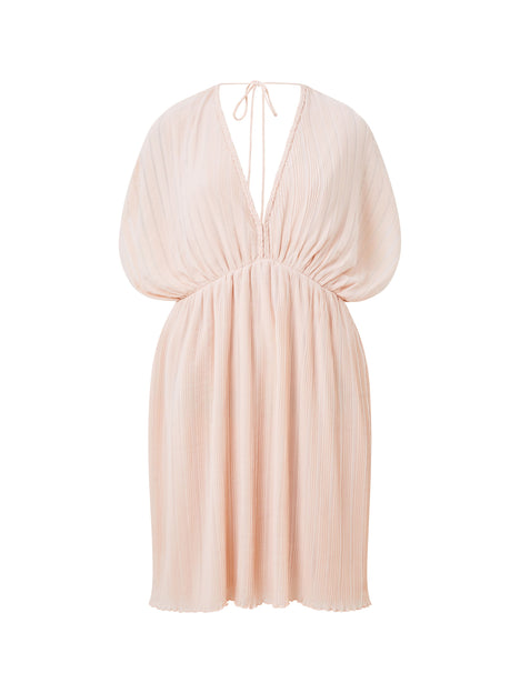 Chathia Plisse V Neck Mini Dress
