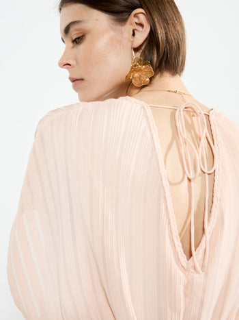 Chathia Plisse V Neck Mini Dress