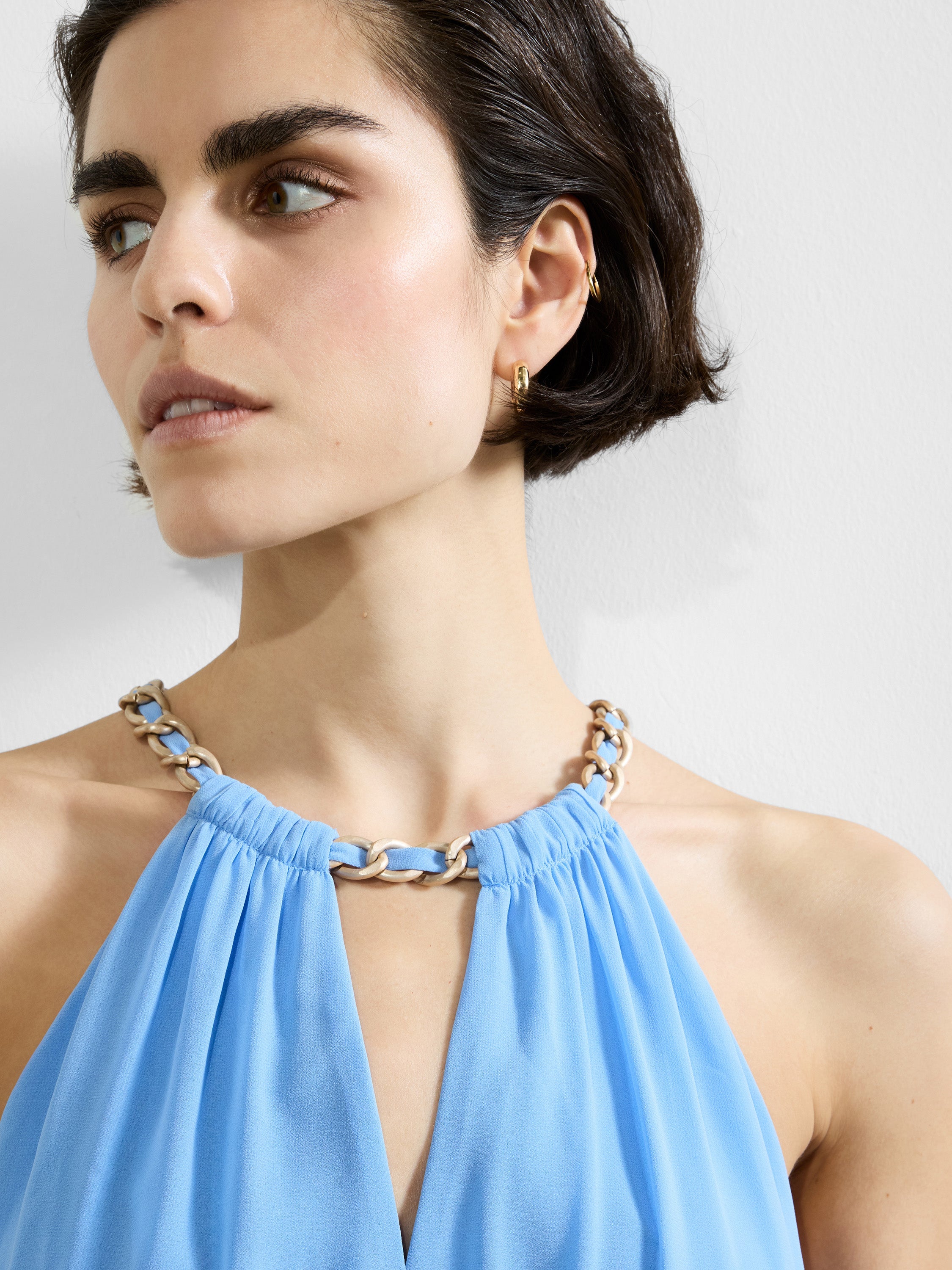 Eden Georgette Halterneck Maxi Dress