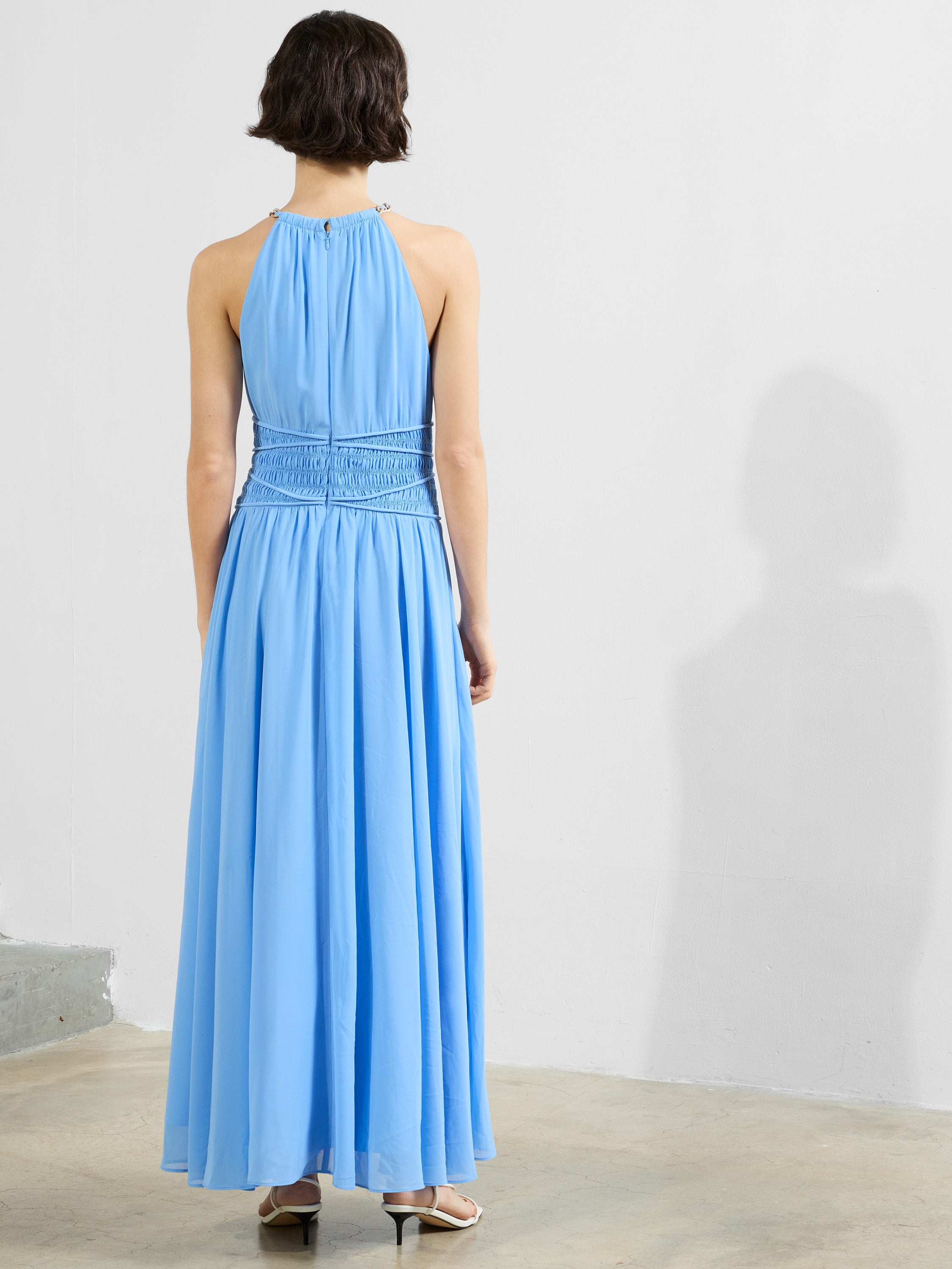 Eden Georgette Halterneck Maxi Dress