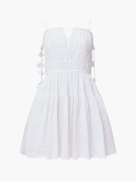 Amra Cotton Gathered Mini Dress