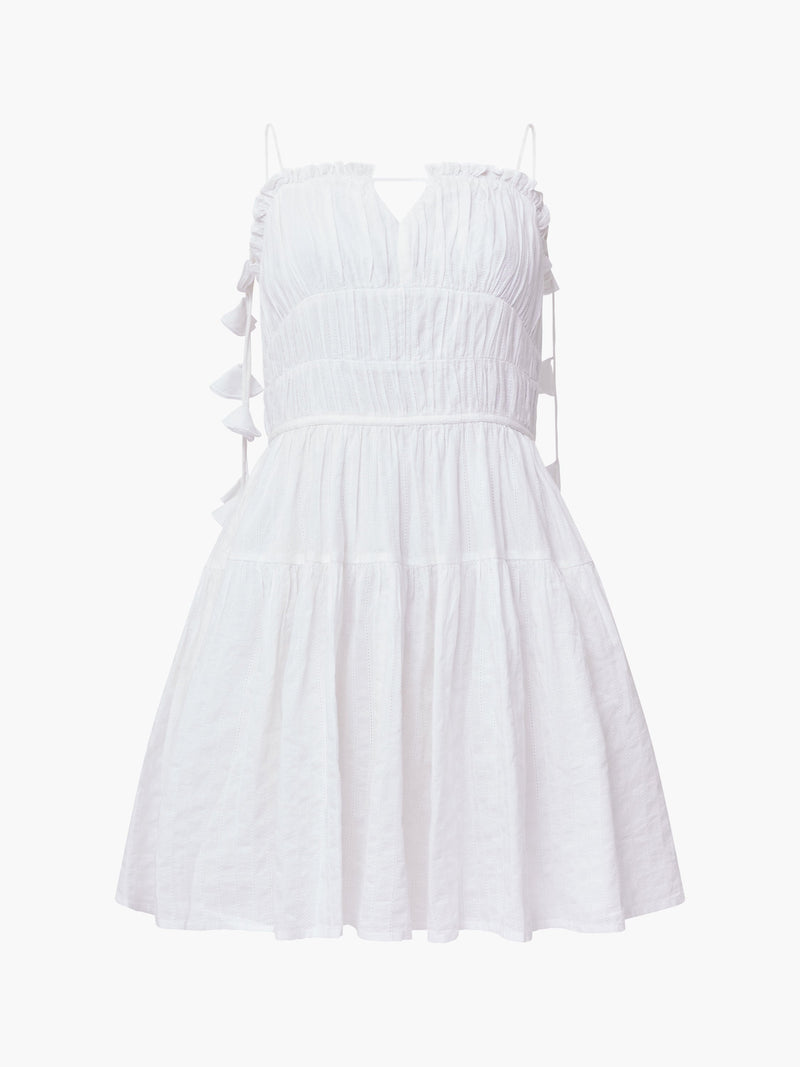 Amra Cotton Gathered Mini Dress
