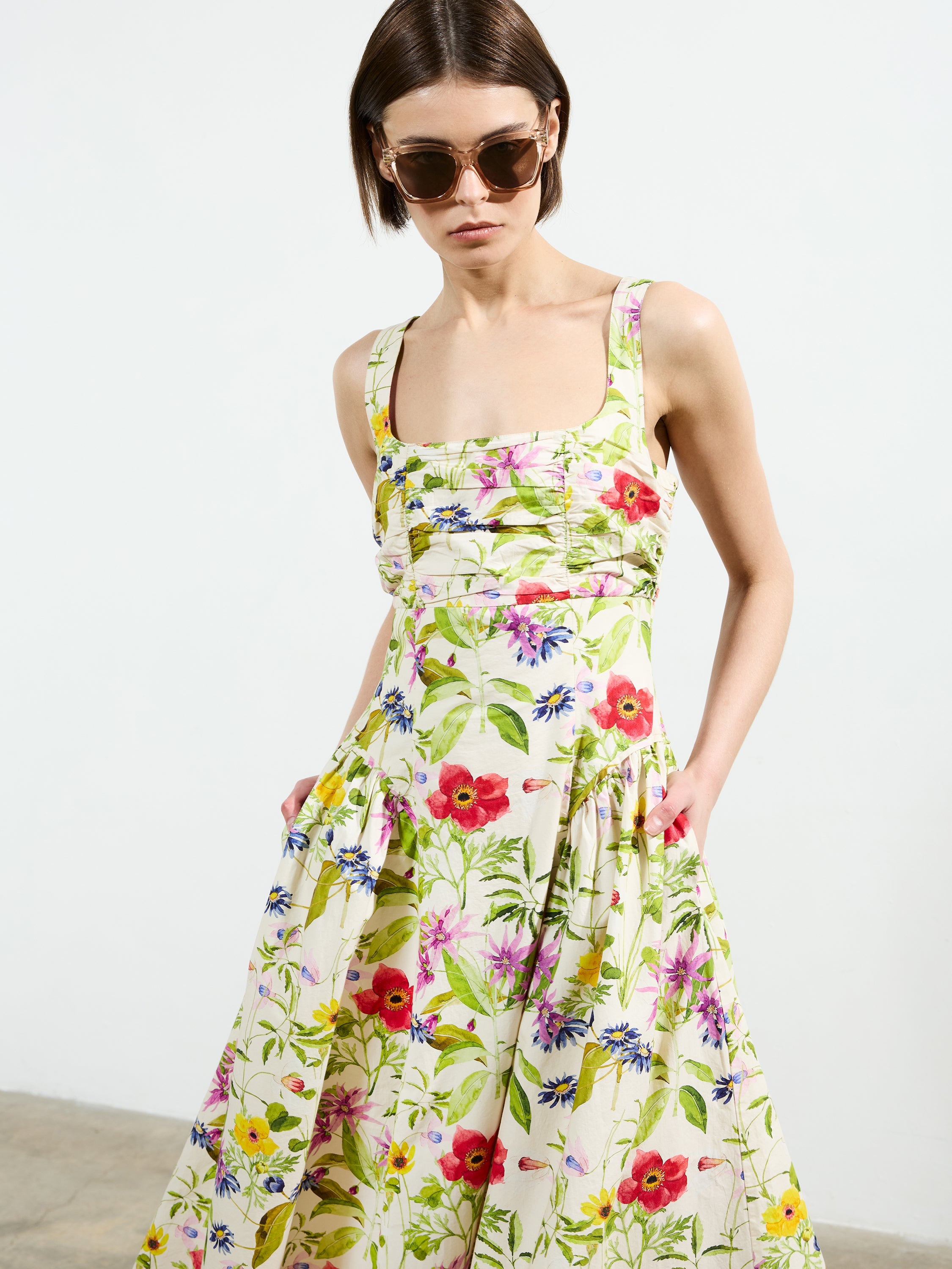 Monica Barletta Poplin Midi Dress