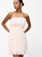 Cher Rosette Textured Bandeau Mini Dress