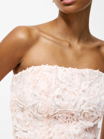Cher Rosette Textured Bandeau Mini Dress