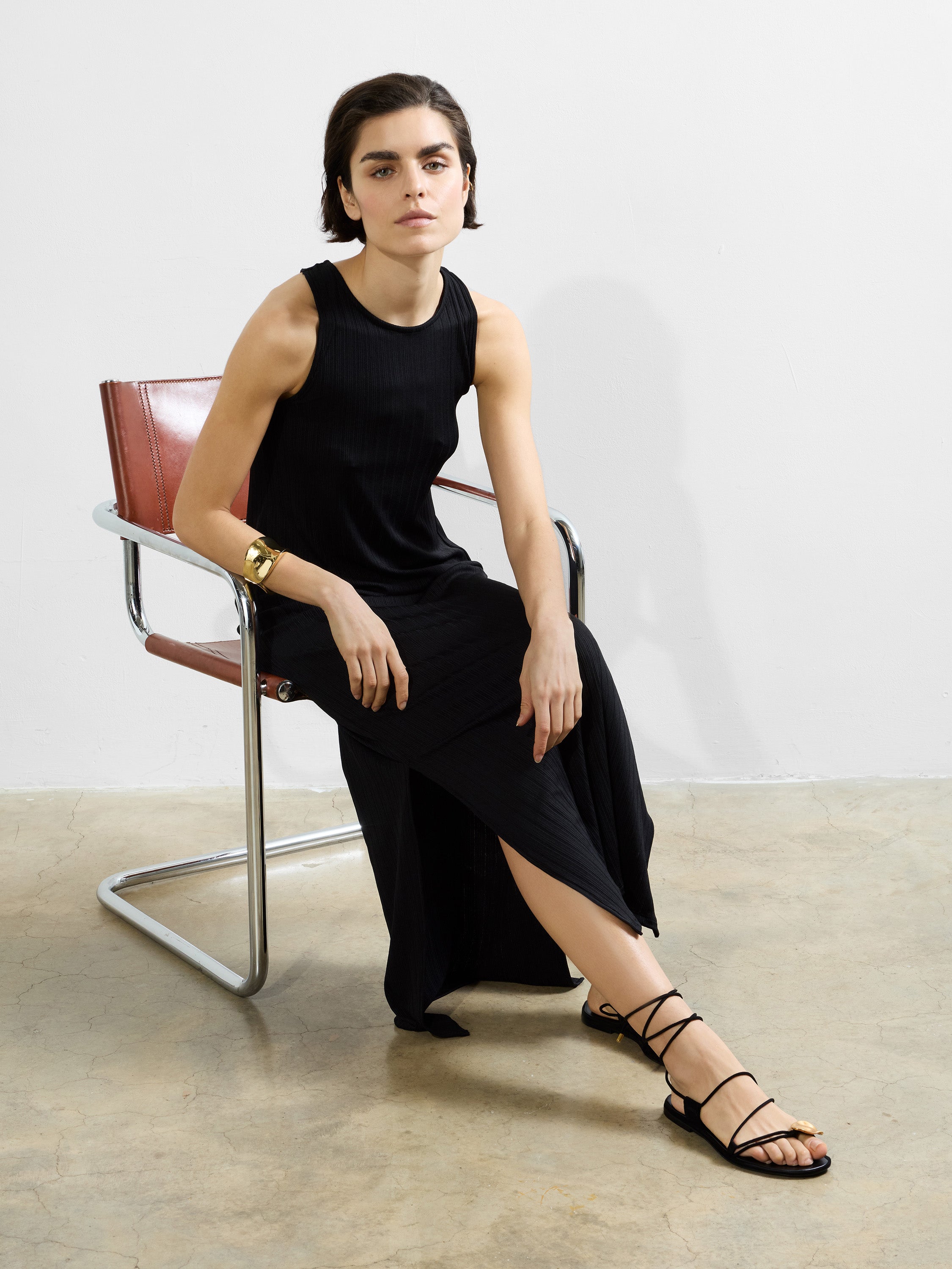 Mia Textured Jersey Maxi Dress Black