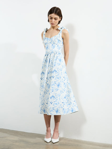 Serenity Dale Crepe Midi Dress
