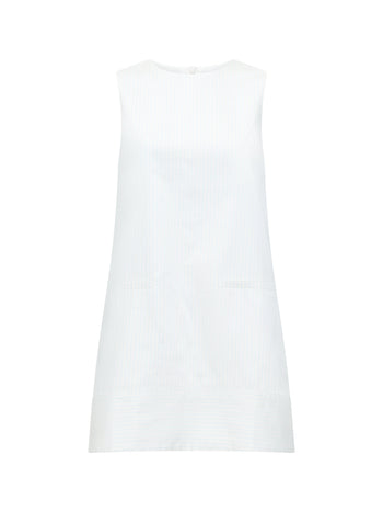 Pinstripe Sleeveless Shift Dress