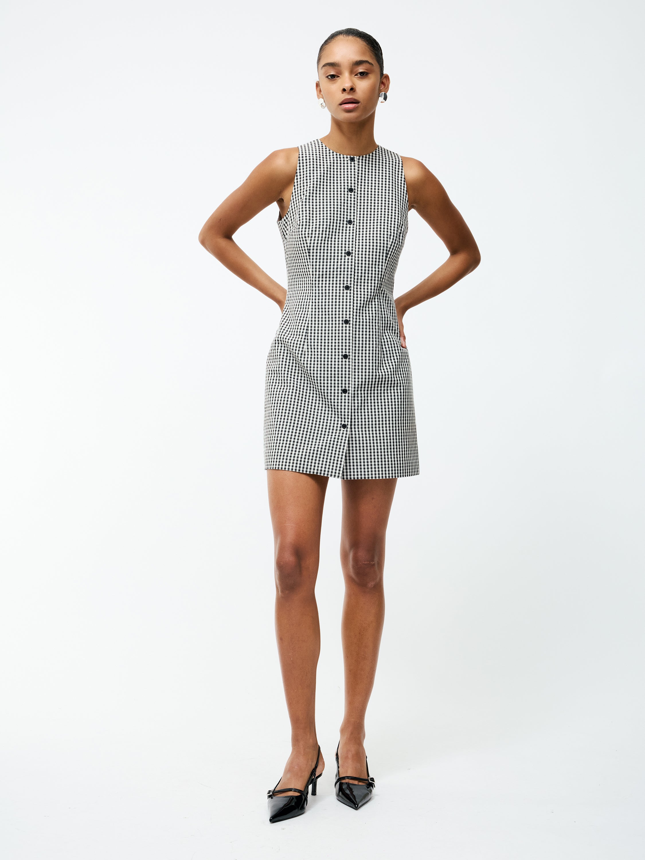 Gingham Mini Dress Black/Gingham | French Connection EU