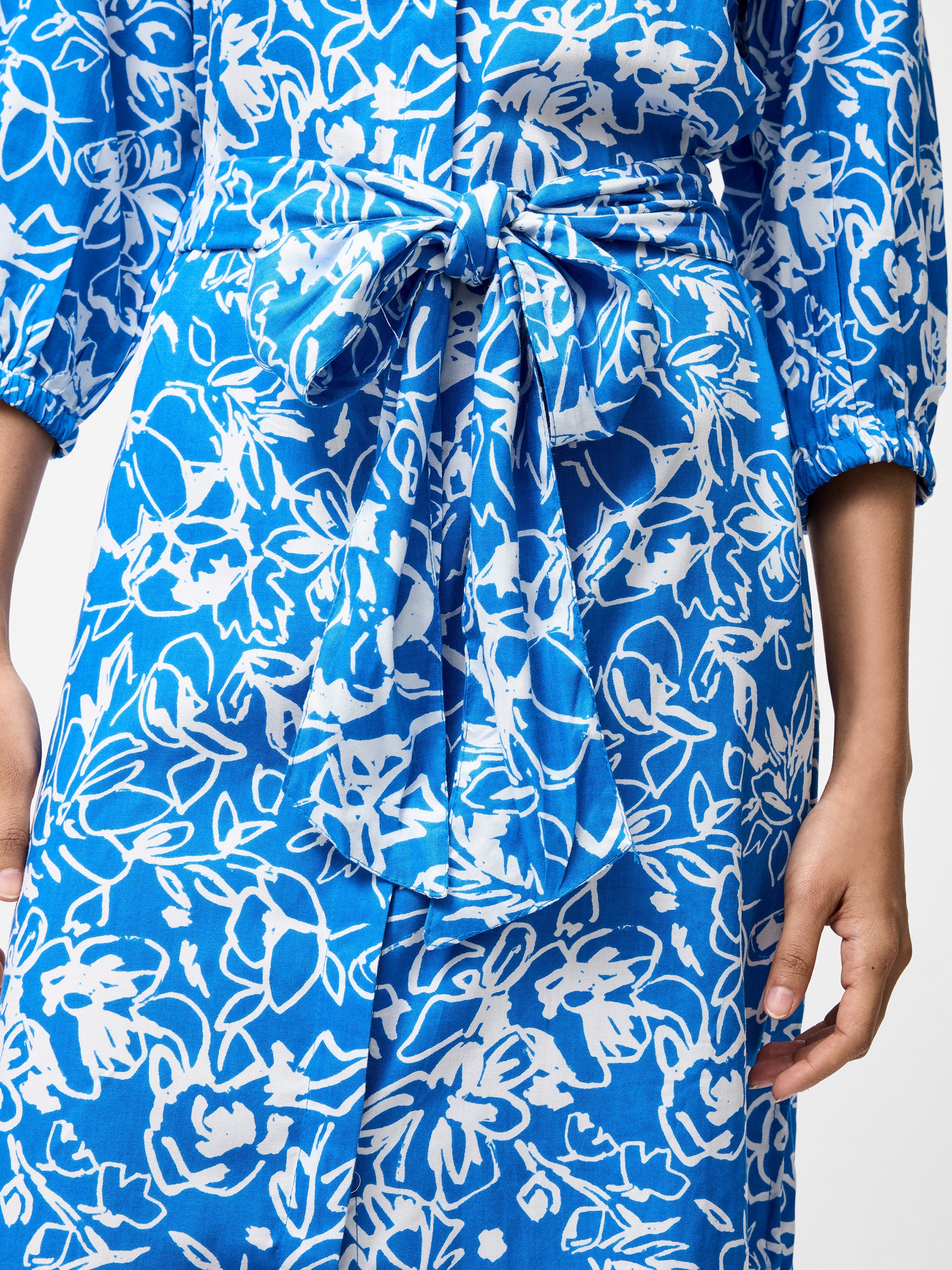 Fayola Belted Shirt Dress Blue Sea Star