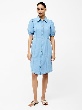 Chambray Button Through Dress