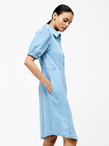 Chambray Button Through Dress