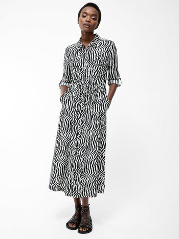 Seine Zebra Tie Shirt Dress