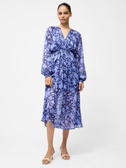 Cynthia Shirred Midi Dress