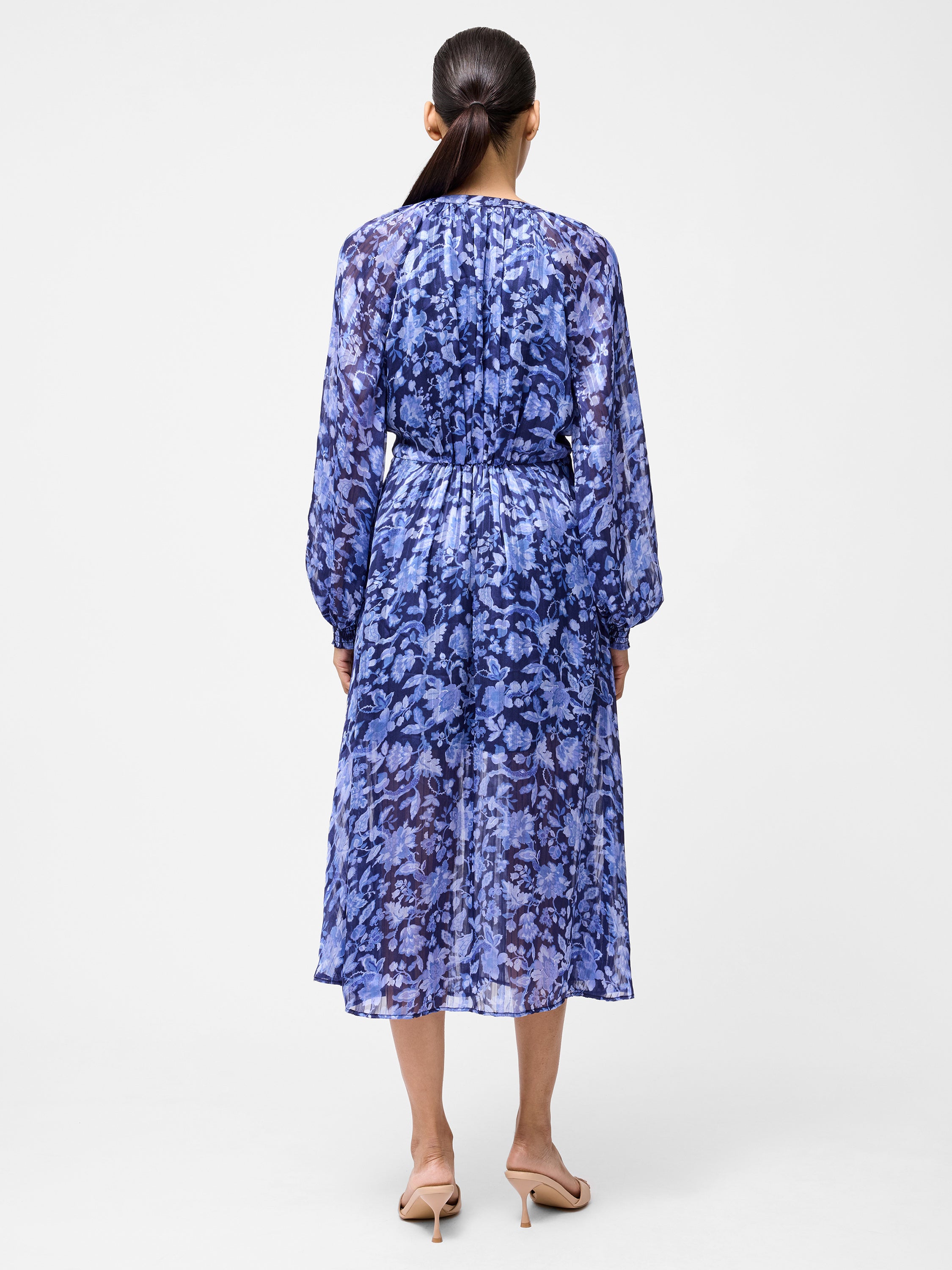 Cynthia Shirred Midi Dress
