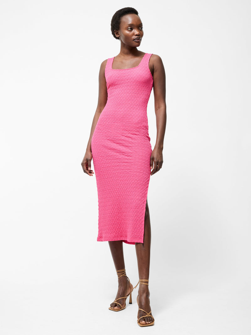 Textured Square Neck Maxi Dress