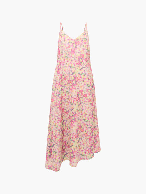 Donna Hammered Satin Asymmetric Dress