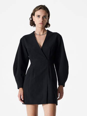 Azra Twill Banana Sleeve Wrap Dress
