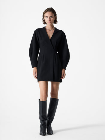 Azra Twill Banana Sleeve Wrap Dress