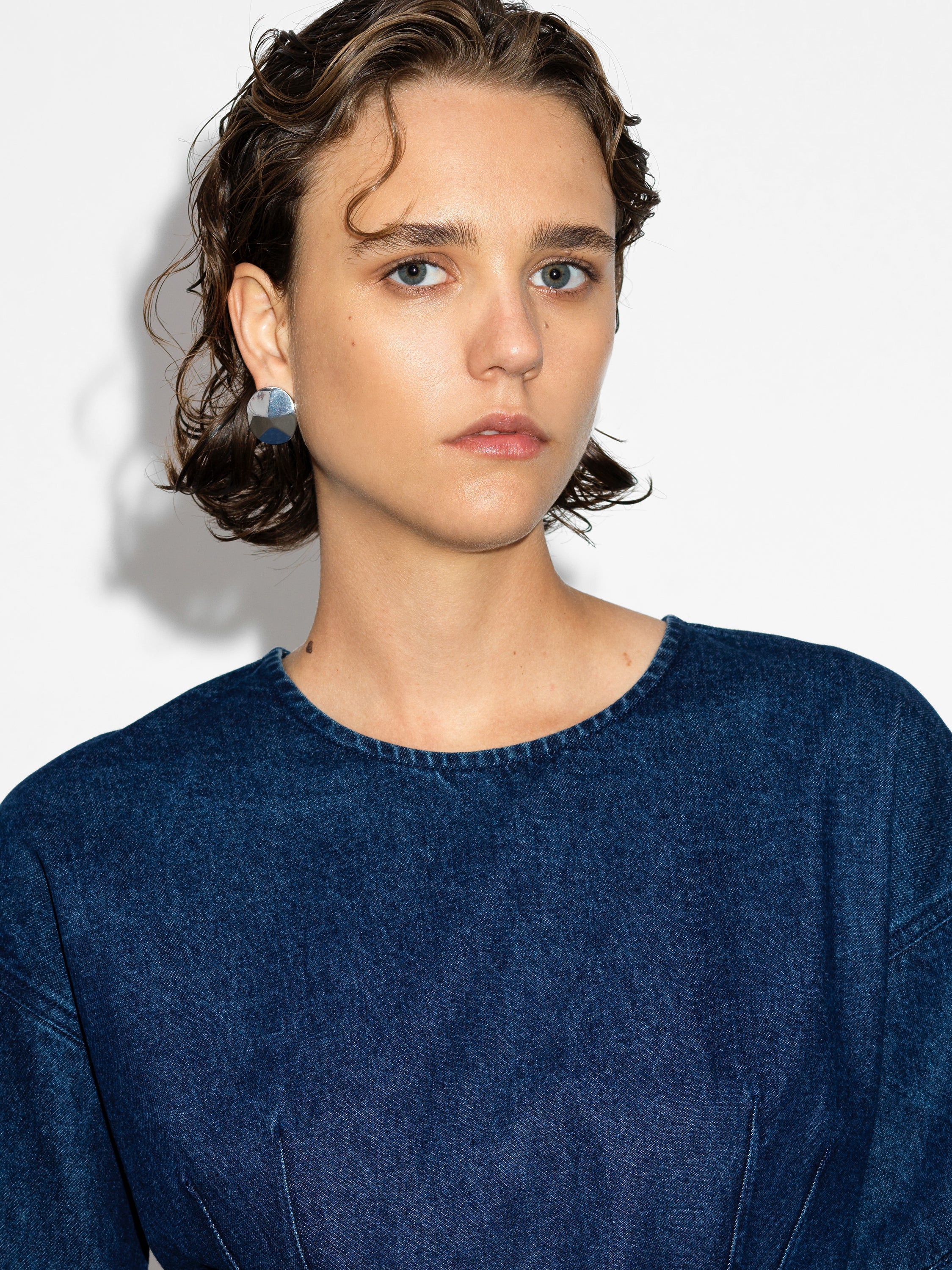 Leighton Denim Banana Sleeve Mini Dress