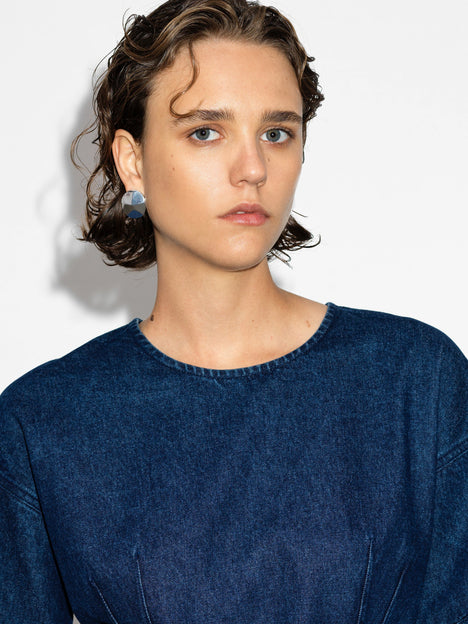 Leighton Denim Banana Sleeve Mini Dress