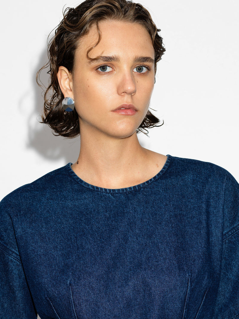 Leighton Denim Banana Sleeve Mini Dress