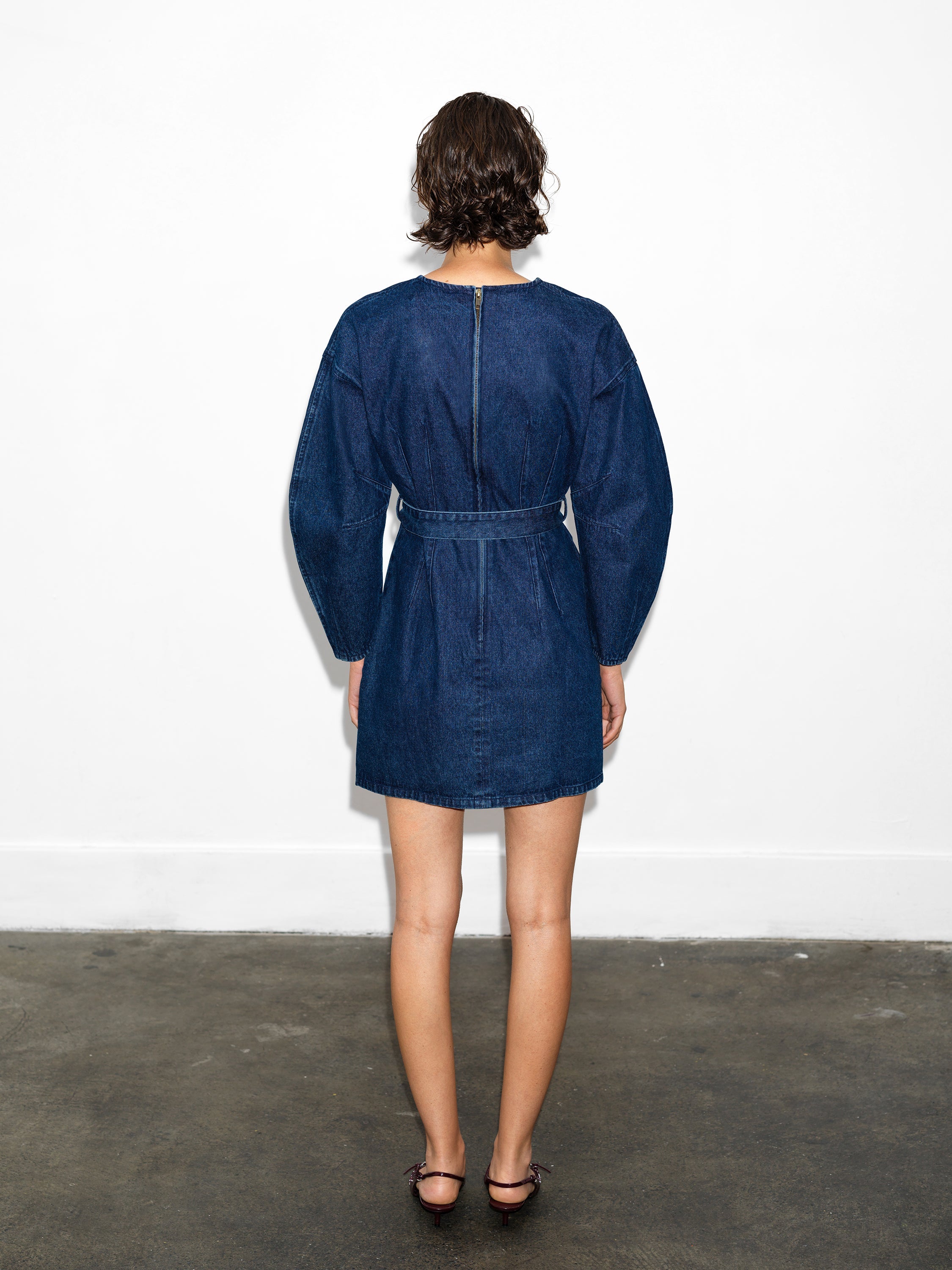Leighton Denim Banana Sleeve Mini Dress