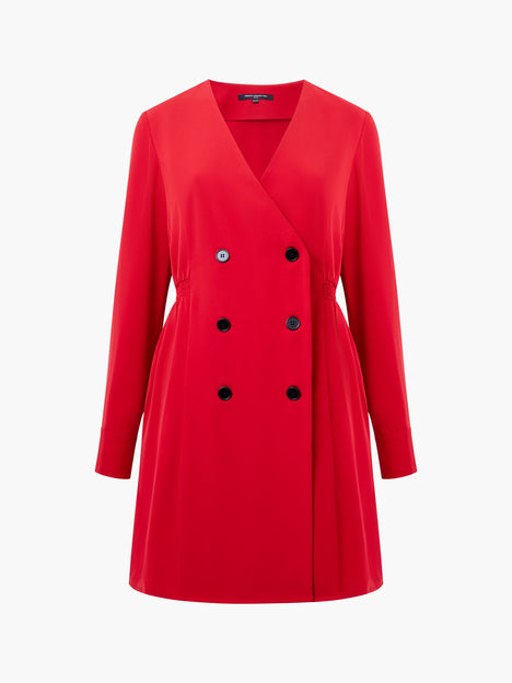 Levent Crepe Double Breasted Mini Dress