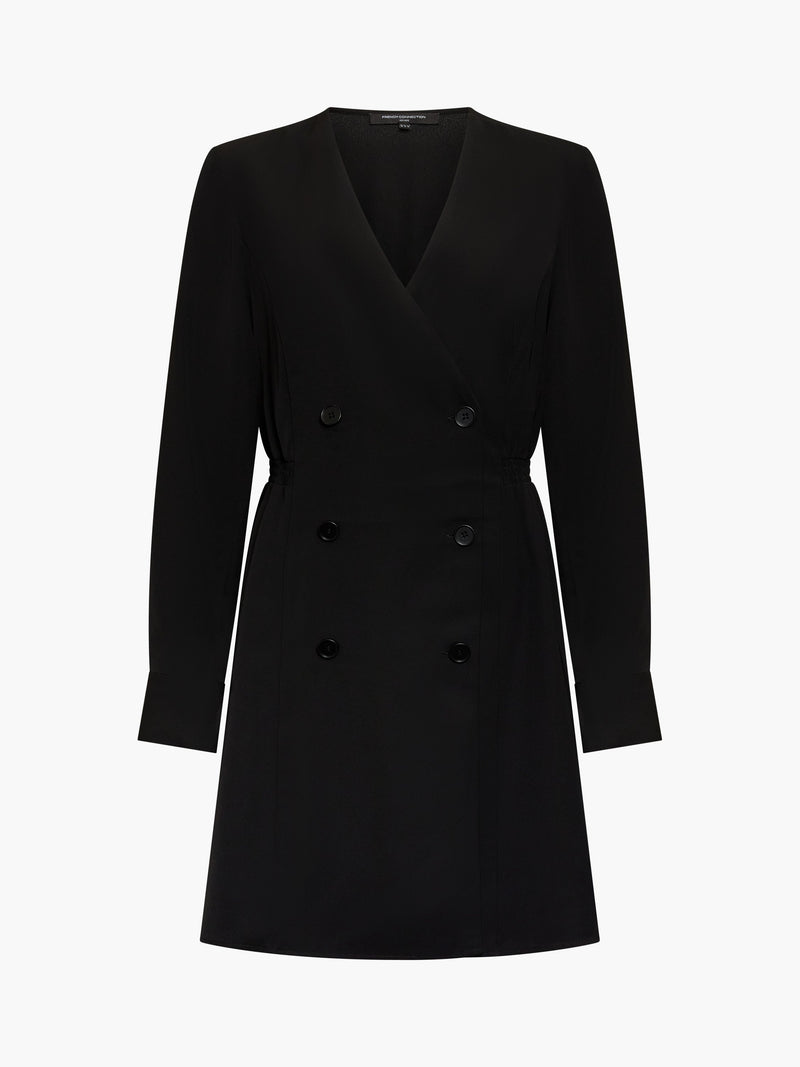 Levent Crepe Double Breasted Mini Dress