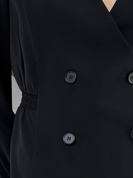 Levent Crepe Double Breasted Mini Dress