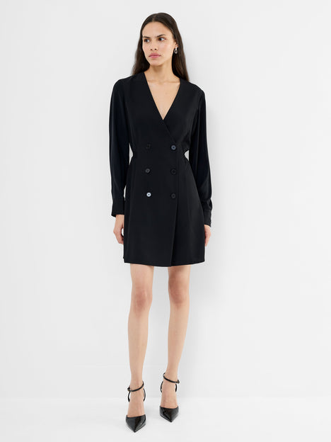 Levent Crepe Double Breasted Mini Dress