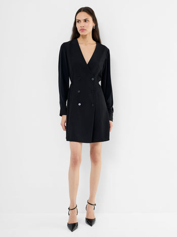 Levent Crepe Double Breasted Mini Dress