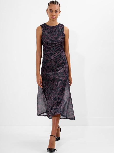 Lorrie Lurex Round Neck Midi Dress