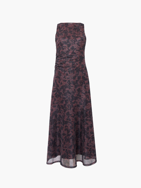 Lorrie Lurex Round Neck Midi Dress