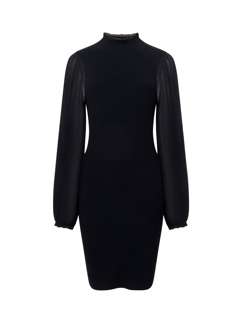 Krista Mix Long Sleeve Knitted Mini Dress