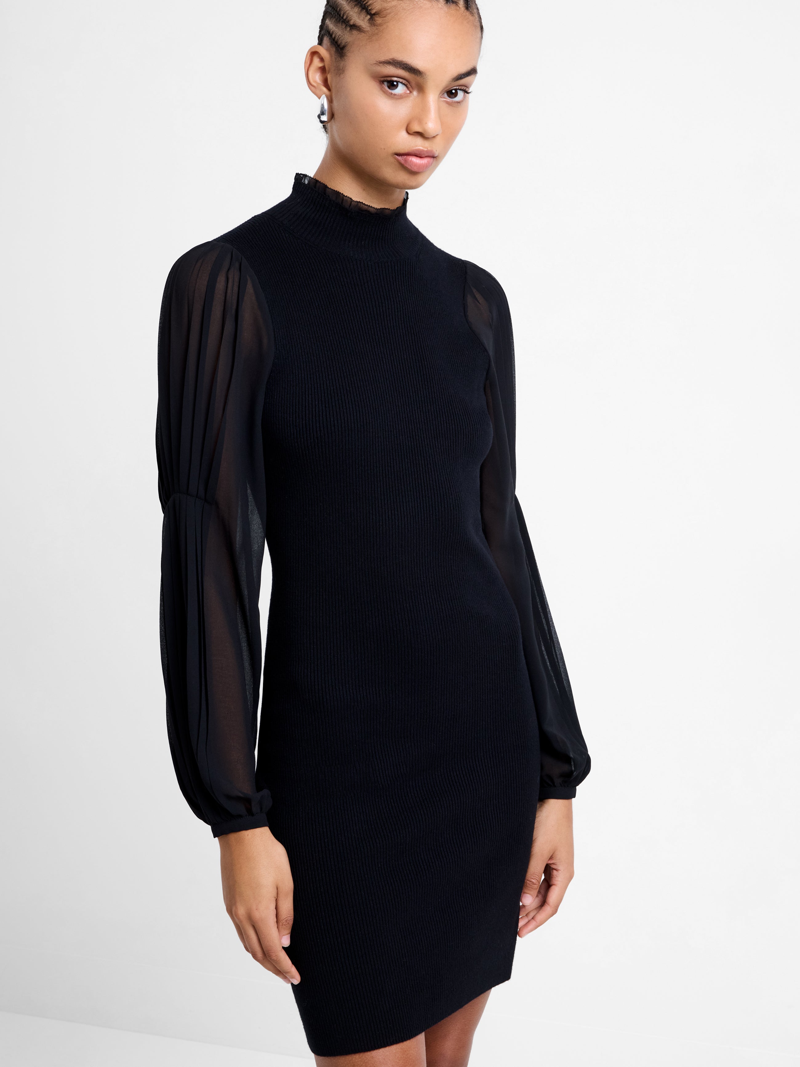 Krista Mix Long Sleeve Knitted Mini Dress
