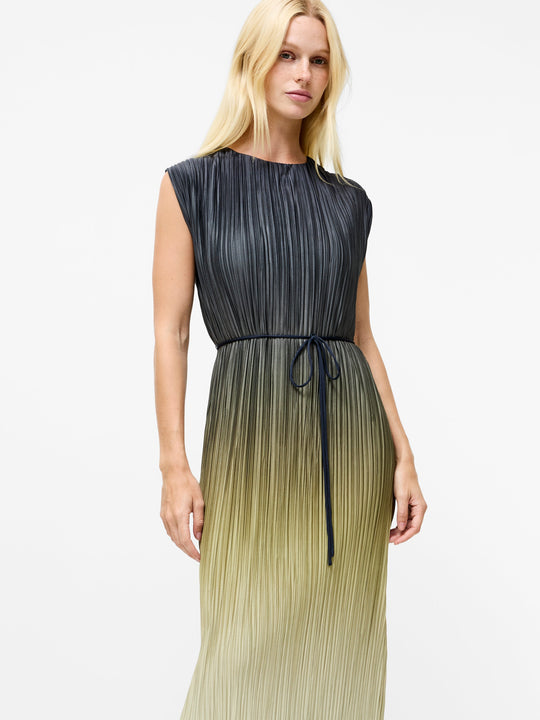 Xena Pleated Ombre Midi Dress