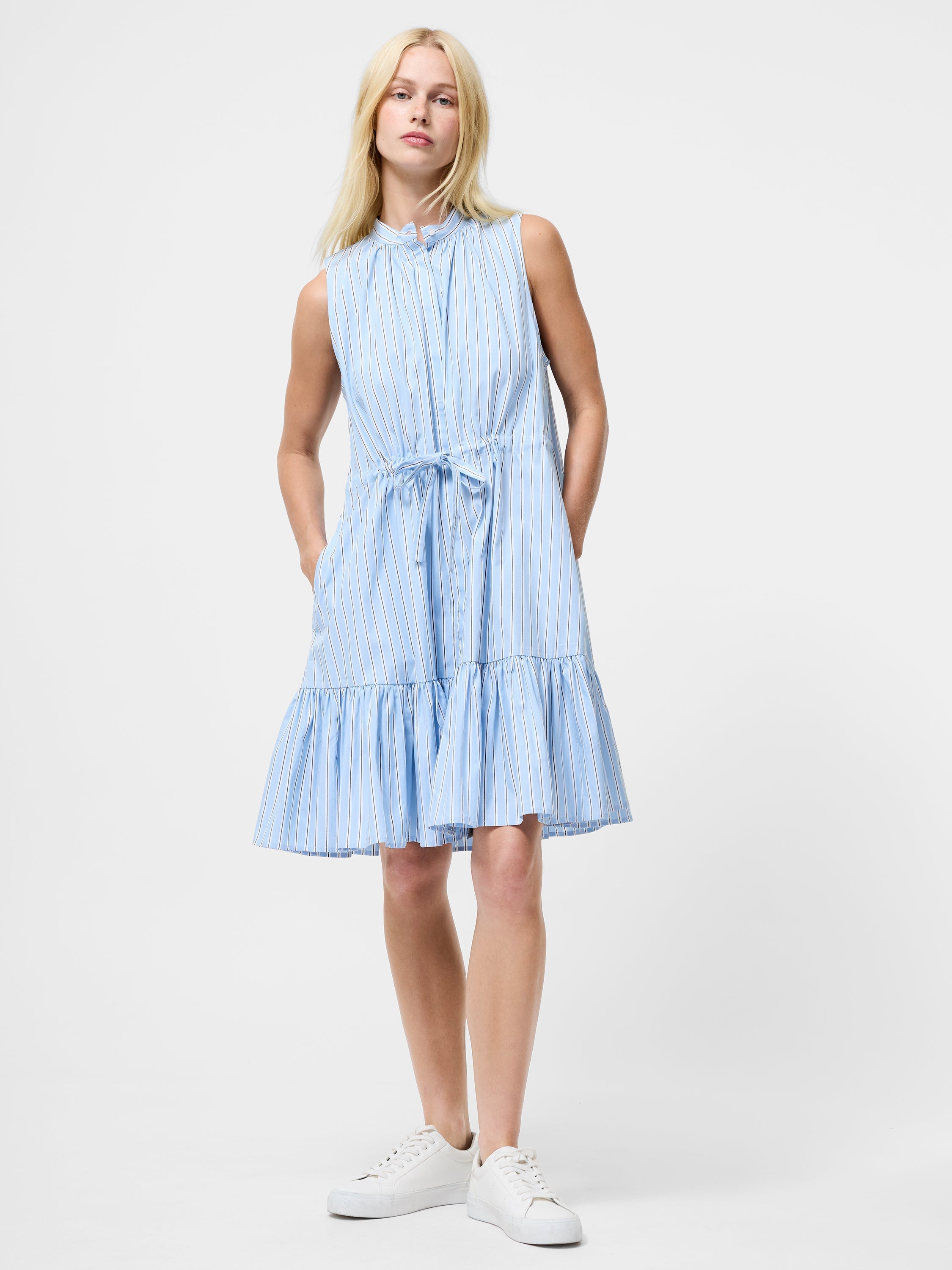 Cambria Cotton Striped Sleeveless Dress